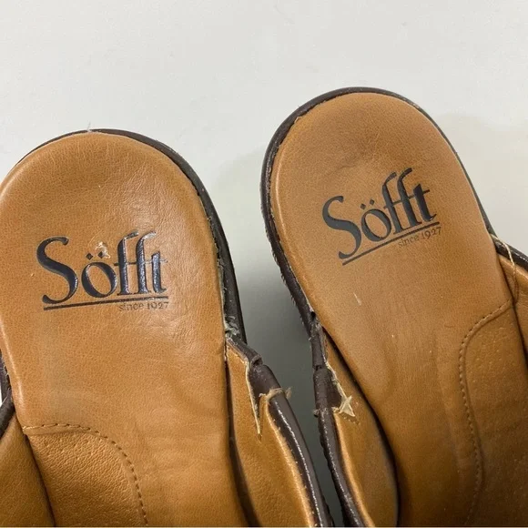 Sofft leather suede slip on heeled mules Minimalist, capsule wardrobe - Picture 6 of 6